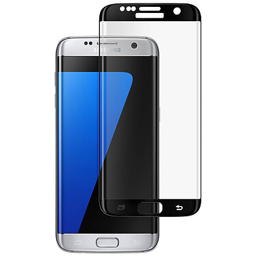 Avizar Film de protection incurvé en verre trempé pour Galaxy S7 Edge - Noir