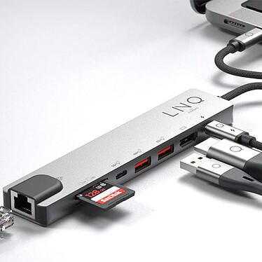 Linq Multiports USB-C 8-en-1 Gris pas cher