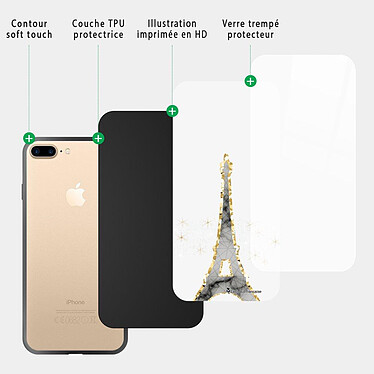 Acheter LaCoqueFrançaise Coque iPhone 7 Plus/ 8 Plus Coque Soft Touch Glossy Illumination de paris Design