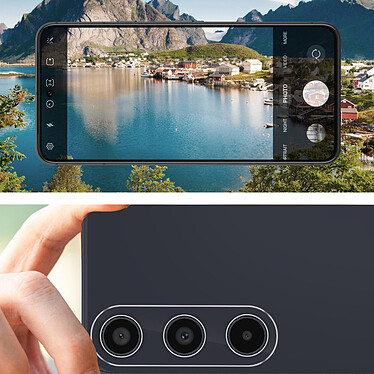 Enkay Protège Caméra pour Galaxy A35 5G Verre Trempé Anti-rayures Full Cover Transparent pas cher
