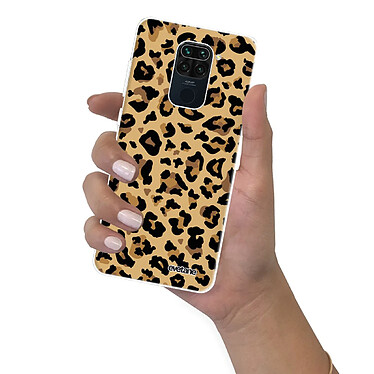 Evetane Coque Xiaomi Redmi Note 9 360 intégrale transparente Motif Léopard Beige Tendance pas cher