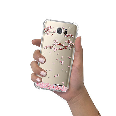 Evetane Coque Samsung Galaxy S7 anti-choc souple angles renforcés transparente Motif Chute De Fleurs pas cher