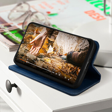 Avizar Étui Folio pour Galaxy A34 5G Portefeuille et Support vidéo Blocage RFID  bleu pas cher