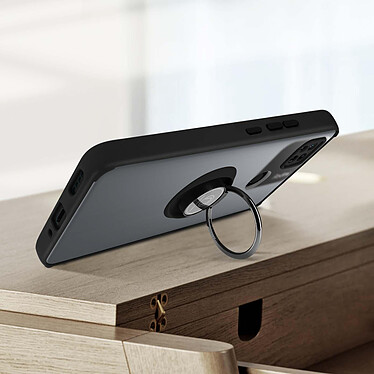 Avizar Coque pour Xiaomi Redmi 10A Bi-matière Bague Métallique Support Vidéo  noir pas cher