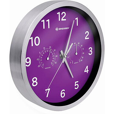 Bresser Horloge Murale 25cm Mytime Avec Température Et Humidité Couleur Violette BRE_8020310TJ5000