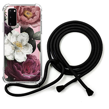 LaCoqueFrançaise Coque cordon Samsung Galaxy S20 Dessin Fleurs roses