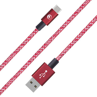 BigBen Connected Câble Tissé USB A/USB C 2m - 3A Rouge