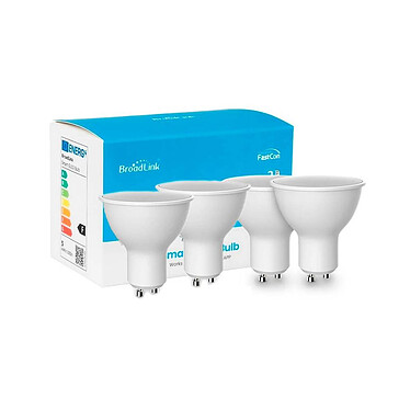 Avis Broadlink - Pack de 4 ampoules LED intelligentes Bluetooth - GU10-4PACK
