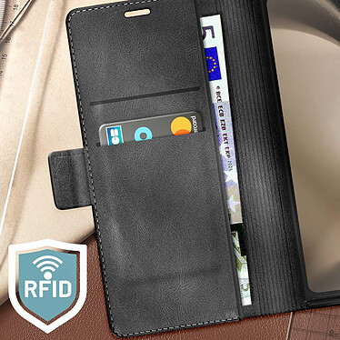 Avis Avizar Coque Clapet pour Samsung Z Fold 5 Portefeuille Anti RFID Série Vintage noir