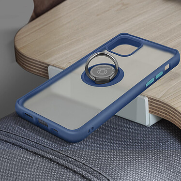 Acheter Avizar Coque Apple iPhone 12 Mini Bi-matière Bague Métallique Fonction Support bleu