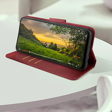 Avis Avizar Étui pour Motorola Moto G34 Clapet Portefeuille Support Dragonne Bordeaux