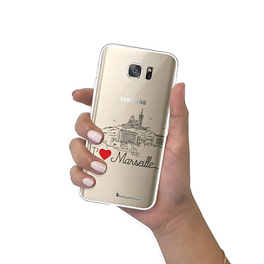 LaCoqueFrançaise Coque Samsung Galaxy S7 360 intégrale transparente Motif J'aime Marseille Tendance pas cher