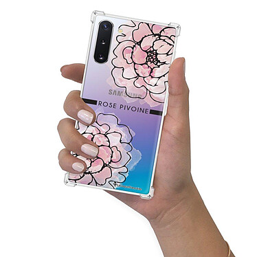 LaCoqueFrançaise Coque Samsung Galaxy Note 10 anti-choc souple angles renforcés transparente Motif Rose Pivoine pas cher