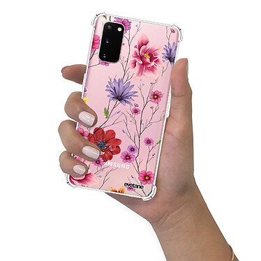 Evetane Coque Samsung Galaxy S20 anti-choc souple angles renforcés transparente Motif Fleurs Multicolores pas cher