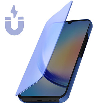 Avizar Étui Clear View pour Samsung Galaxy A34 5G Clapet Miroir Fonction Support  Bleu pas cher