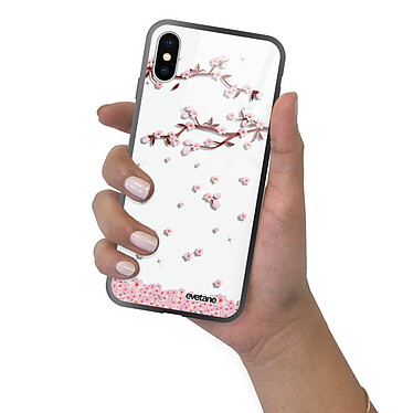 Evetane Coque iPhone X/Xs Coque Soft Touch Glossy Chute De Fleurs Design pas cher