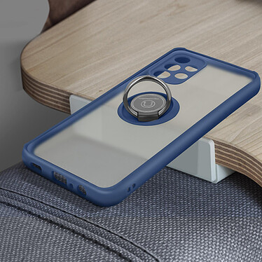 Acheter Avizar Coque Samsung Galaxy A72 Bi-matière Bague Métallique Fonction Support bleu