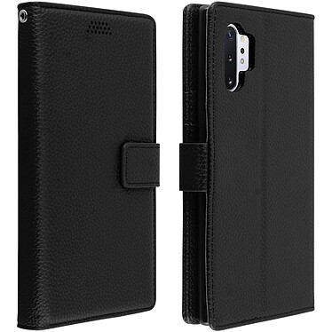 Avizar Etui folio Noir Éco-cuir pour Samsung Galaxy Note 10 Plus