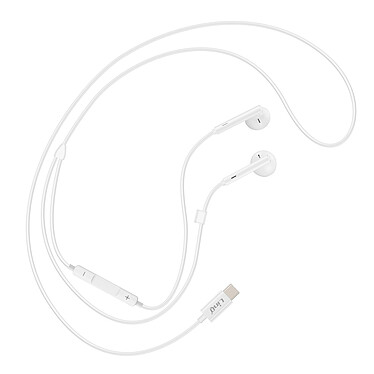 LinQ Écouteurs USB C Boutons de Contrôle Longueur 1.2m Blanc
