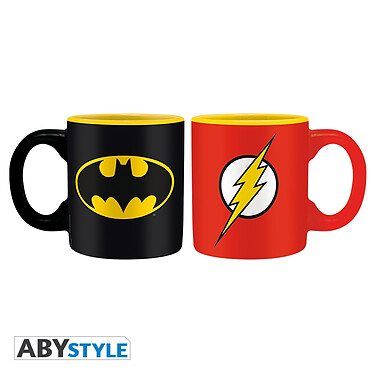 DC COMICS -  Set 2 mini-mugs - 110 ml - Batman & Flash x2 pas cher