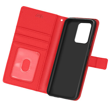 Avizar Housse Xiaomi Redmi Note 10 5G et Poco M3 Pro Porte-carte Support Vidéo Rouge