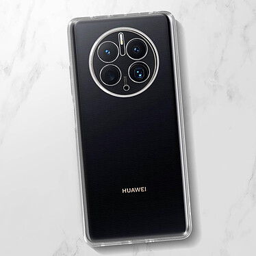 Avizar Coque pour Huawei Mate 50 Pro Silicone Gel Souple avec Verre Trempé Dureté 9H contour noir pas cher