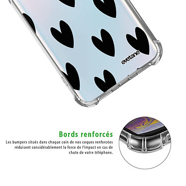 Acheter Evetane Coque Samsung Galaxy S10 Plus anti-choc souple angles renforcés transparente Motif Coeurs Noirs