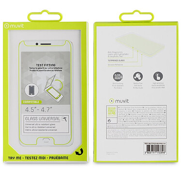 Avis Muvit Protection d'écran pour Smartphones de 4.5 à 4.7 pouces avec Découpe Bouton Transparent