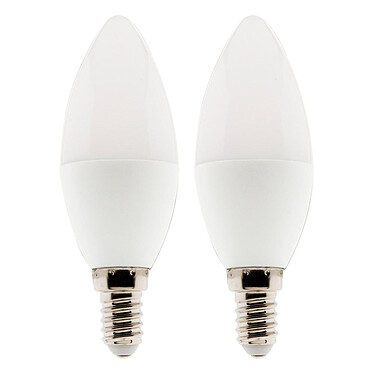Lot de 2 ampoules LED Flamme 5W E14 400lm 6500K - Elexity