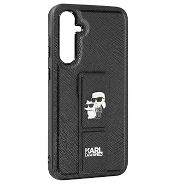 Karl Lagerfeld Coque pour Samsung Galaxy S23 FE Béquille Support Poignée Maintien Noir