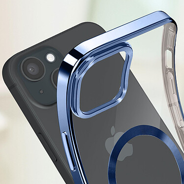 Acheter Avizar Coque MagSafe pour iPhone 15 Silicone Protection Caméra  Contour Chromé Bleu