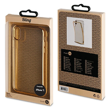 Muvit Coque pour iPhone X / XS Bling Rigide Dorée pas cher