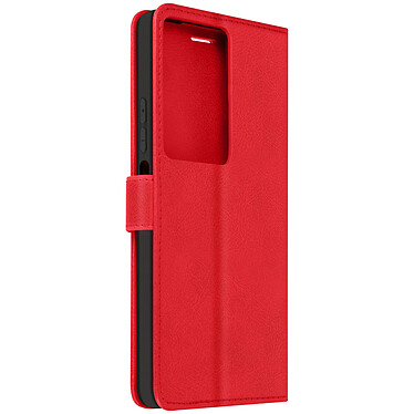 Avizar Étui pour Oppo A79 Dragonne Clapet Support Portefeuille Rouge