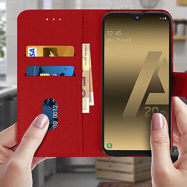 Avis Avizar Etui folio Rouge Portefeuille pour Samsung Galaxy A20e