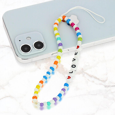 Avizar Bijou de Téléphone Multicolore Bracelet Love 25cm Collection Lovely pas cher