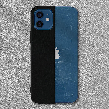 Avizar Coque iPhone 12 Mini Hybride Finition Tissu Anti-traces Lavable noir pas cher