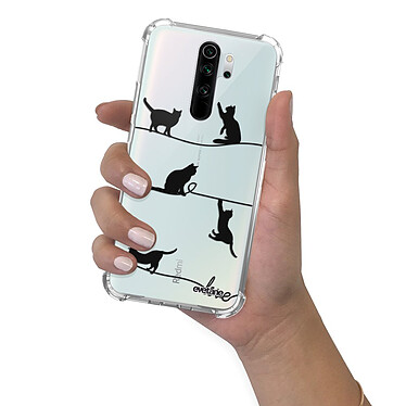 Evetane Coque Xiaomi Redmi Note 8 Pro anti-choc souple angles renforcés transparente Motif Chat Lignes pas cher