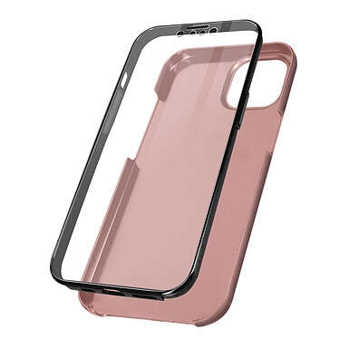 Avizar Coque iPhone 13 Pro Arrière Rigide rose gold et Avant Souple Transparent