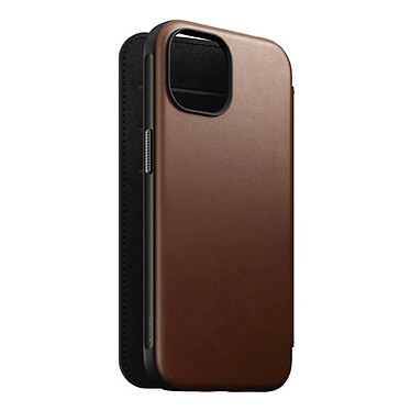 Nomad Folio Modern Cuir pour iPhone 15 Marron pas cher