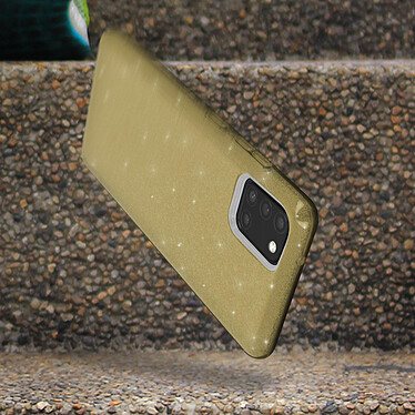 Avizar Coque Samsung Galaxy A31 Paillette Amovible Silicone Semi-rigide doré pas cher