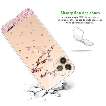 Avis Evetane Coque iPhone 11 Pro silicone transparente Motif Chute De Fleurs ultra resistant
