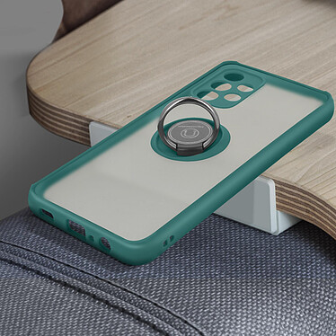 Acheter Avizar Coque Samsung Galaxy A72 Bi-matière Bague Métallique Fonction Support vert