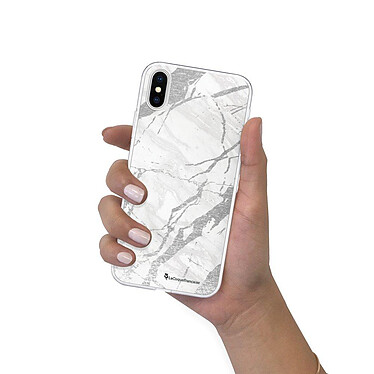LaCoqueFrançaise Coque iPhone Xs Max 360 intégrale transparente Motif Marbre gris Tendance pas cher