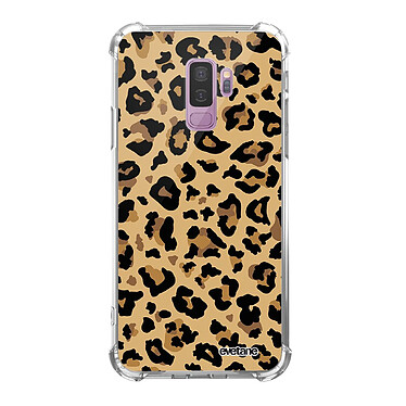 Evetane Coque Samsung Galaxy S9 Plus anti-choc souple angles renforcés transparente Motif Léopard Beige