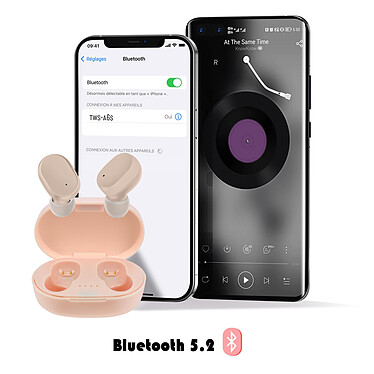 Acheter Écouteurs Bluetooth 5.2 avec Étui de Charge Autonomie 12 Heures Son Clair Rose