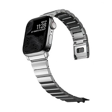 Nomad Bracelet Acer pour Apple Watch 6-9 et SE 38-40-41mm Argent pas cher