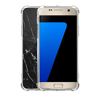 Avis Evetane Coque Samsung Galaxy S7 anti-choc souple angles renforcés transparente Motif Marbre noir