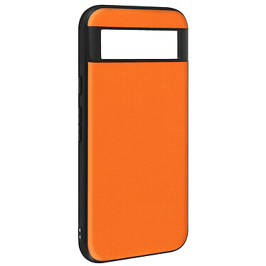 Avizar Coque pour Google Pixel 8A Bi-matière Aspect Cuir Cowhide Cover Orange