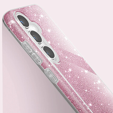 Avizar Coque pour Samsung Galaxy S24 Paillette Silicone Semi rigide Fine Rose pas cher