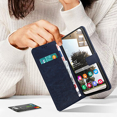 Avizar Étui pour Xiaomi Redmi Note 12 4G et 5G Porte-Carte Support Languette Magnétique  Bleu Nuit pas cher